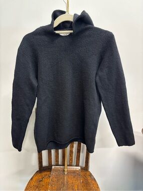 Lainey Ireland 100% cashmere Black Hooded Knit Sweater s/m
